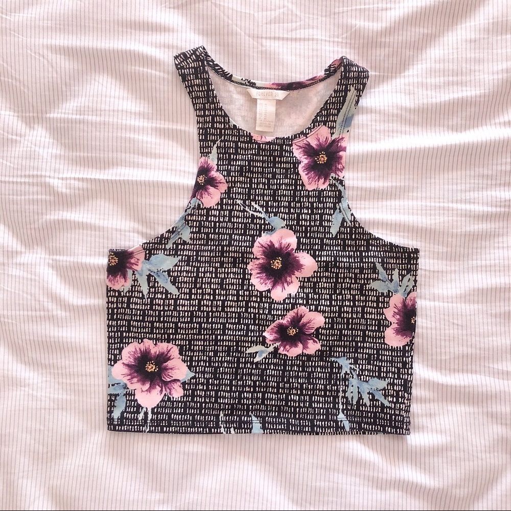 F21 floral crop top